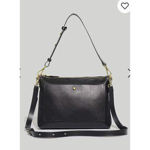 Madewell Womens $158 Transport Shoulder Crossbody Bag Black NC275